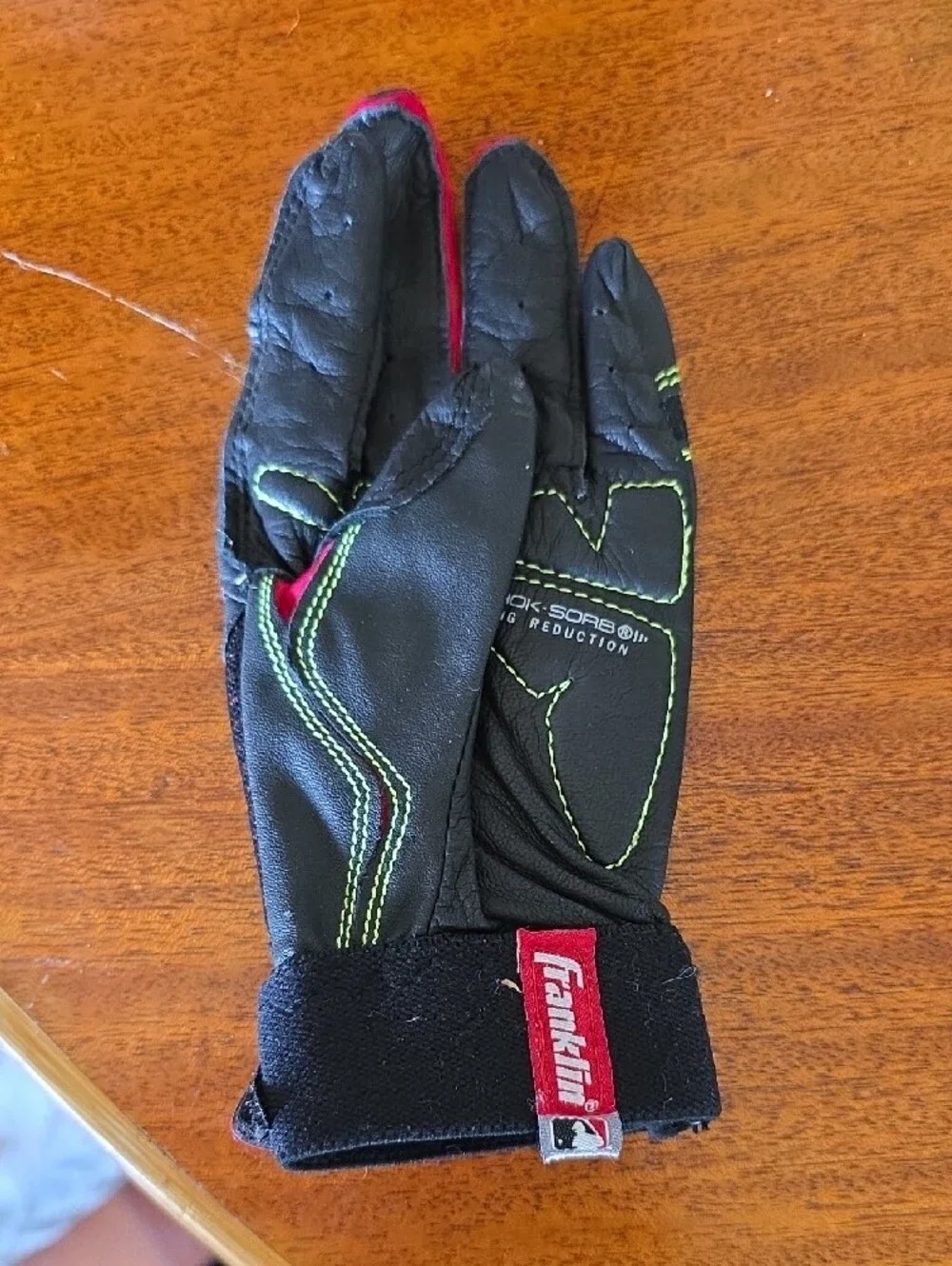 Franklin Sports Shok-Sorb Neo Batting Glove Black/Red/Yellow Adult Small